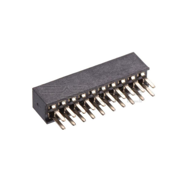 Pitch 1.00mm 180° 双排 DIP 排母 塑高2.1mm PC2.0 2X10Pin 黑色 镀全金G/F